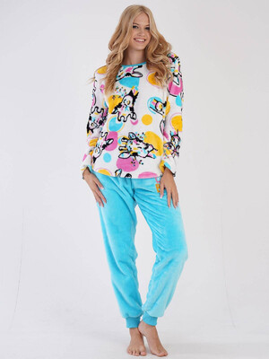 Купить Плюшевая теплая пижама из велсофта VIENETTA 3030830298 в Украина в Lingerie.ua - Одяг для дому та відпочинку, Фото 7