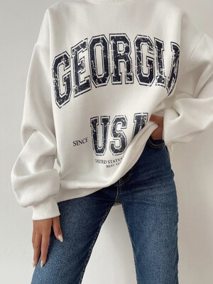 ОПТОМ Теплий світшот оверсайз із принтом Little Secret 7585