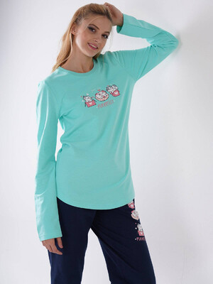 Купить Байковая женская пижама с брюками VIENETTA 3090010000 в Украина в Lingerie.ua - Одяг для дому та відпочинку, Фото 3