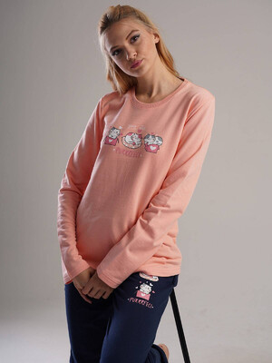 Купить Байковая женская пижама с брюками VIENETTA 3090010000 в Украина в Lingerie.ua - Одяг для дому та відпочинку, Фото 7