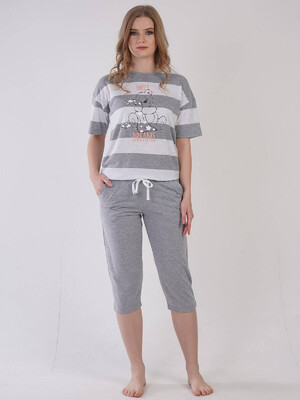 Купить Хлопковый комплект с капри VIENETTA 3090150000 в Украина в Lingerie.ua - Одяг для дому та відпочинку, Видео