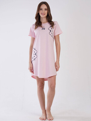 Купить Хлопковая туника с коротким рукавом VIENETTA 3100380000 в Украина в Lingerie.ua - Одяг для дому та відпочинку, Видео