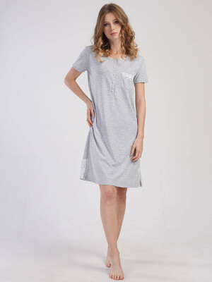 Купить Хлопковая ночная сорочка с коротким рукавом  VIENETTA 3113300000 в Украина в Lingerie.ua - Одяг для дому та відпочинку, Видео