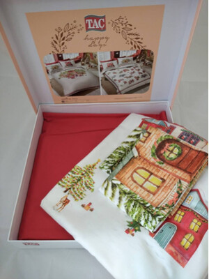 Купить Постельный комплект двуспальный TAC Saten Santa в Украина в Lingerie.ua - Одяг для дому та відпочинку, Фото 3