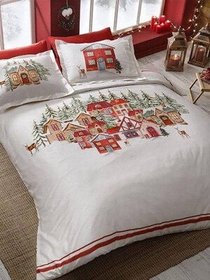 Купить Постельный комплект двуспальный TAC Saten Santa в Украина в Lingerie.ua - Одяг для дому та відпочинку, Фото 4