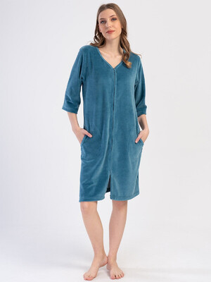 Купить Велюровый женский халат на молнии VIENETTA 4031070000 в Украина