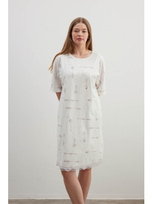 Купить Хлопковая туника большого размера с коротким рукавом HAYS 40388 в Украина в Lingerie.ua - Одяг для дому та відпочинку, Фото 2