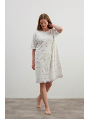 Купить Хлопковая туника большого размера с коротким рукавом HAYS 40388 в Украина в Lingerie.ua - Одяг для дому та відпочинку, Фото 3