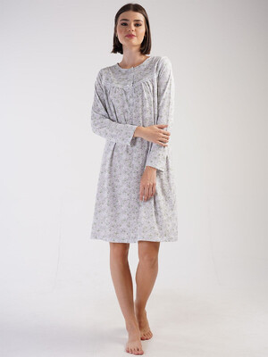 Купить Хлопковая ночная сорочка с длинным рукавом VIENETTA 1613752094 в Украина в Lingerie.ua - Одяг для дому та відпочинку, Фото 5