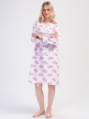 Купить Байковая ночная сорочка с длинным рукавом VIENETTA 1617043016 в Украина в Lingerie.ua - Одяг для дому та відпочинку, Фото 4