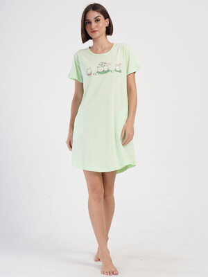 Купить Бавовняна домашня туніка з коротким рукавом VIENETTA 4070750000 в Украина в Lingerie.ua - Одяг для дому та відпочинку, Фото 3