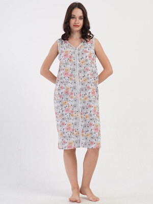 Купить Хлопковый халат большого размера на молнии VIENETTA 4081943402 в Украина в Lingerie.ua - Одяг для дому та відпочинку, Фото 3