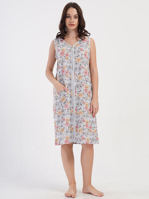 Купить Хлопковый халат большого размера на молнии VIENETTA 4081943402 в Украина в Lingerie.ua - Одяг для дому та відпочинку, Фото 4