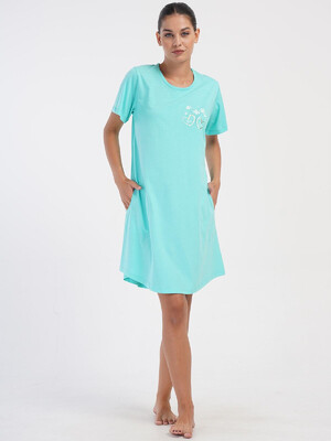 Купить Хлопковая домашняя туника с коротким рукавом VIENETTA 4053470000 в Украина в Lingerie.ua - Одяг для дому та відпочинку, Фото 3