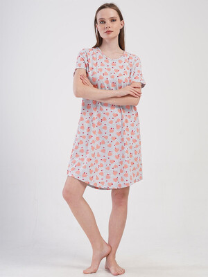 Купить Бавовняна туніка з коротким рукавом VIENETTA 4080930151 в Украина в Lingerie.ua - Одяг для дому та відпочинку, Фото 3