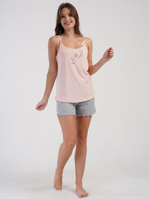 Бавовняний домашній комплект із майки та шортів VIENETTA 4081490495