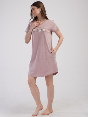 Купить Хлопковая домашняя туника с коротким рукавом VIENETTA 4091000000 в Украина в Lingerie.ua - Одяг для дому та відпочинку, Фото 2