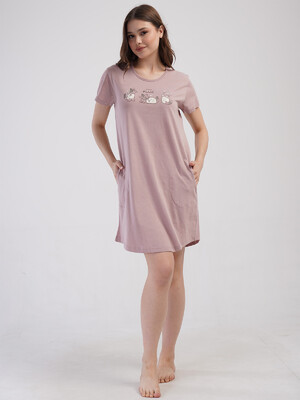 Купить Хлопковая домашняя туника с коротким рукавом VIENETTA 4091000000 в Украина в Lingerie.ua - Одяг для дому та відпочинку, Фото 4
