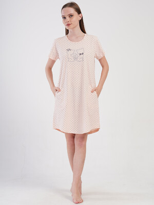 Купить Хлопковая домашняя туника с коротким рукавом VIENETTA 4084531248 в Украина в Lingerie.ua - Одяг для дому та відпочинку, Видео