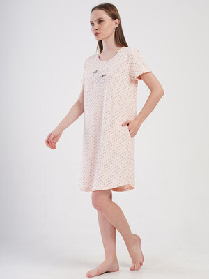 Купить Хлопковая домашняя туника с коротким рукавом VIENETTA 4084531248 в Украина в Lingerie.ua - Одяг для дому та відпочинку, Фото 2