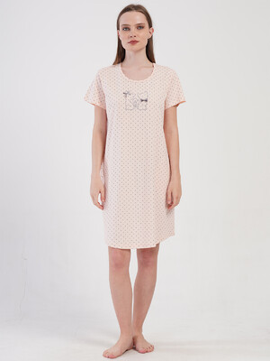 Купить Хлопковая домашняя туника с коротким рукавом VIENETTA 4084531248 в Украина в Lingerie.ua - Одяг для дому та відпочинку, Фото 4