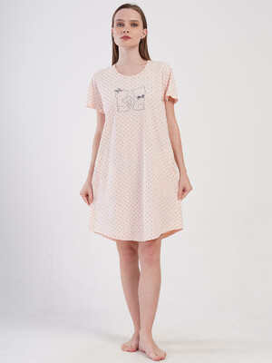 Купить Хлопковая домашняя туника с коротким рукавом VIENETTA 4084531248 в Украина в Lingerie.ua - Одяг для дому та відпочинку, Фото 5