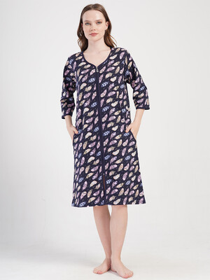 Купить Хлопковый халат женский на молнии VIENETTA 4091270911 в Украина в Lingerie.ua - Одяг для дому та відпочинку, Фото 2