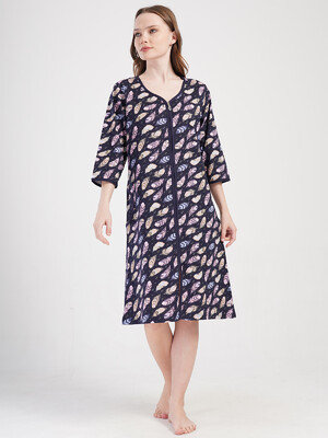 Купить Хлопковый халат женский на молнии VIENETTA 4091270911 в Украина в Lingerie.ua - Одяг для дому та відпочинку, Фото 3