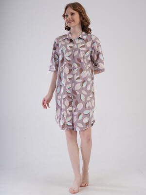 Купить Хлопковый халат на пуговицах с коротким рукавом VIENETTA 4091340821 в Украина