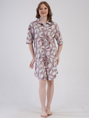 Купить Хлопковый халат на пуговицах с коротким рукавом VIENETTA 4091340821 в Украина в Lingerie.ua - Одяг для дому та відпочинку, Фото 4