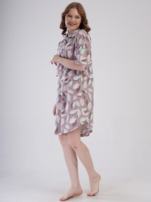 Купить Хлопковый халат на пуговицах с коротким рукавом VIENETTA 4091340821 в Украина в Lingerie.ua - Одяг для дому та відпочинку, Фото 8