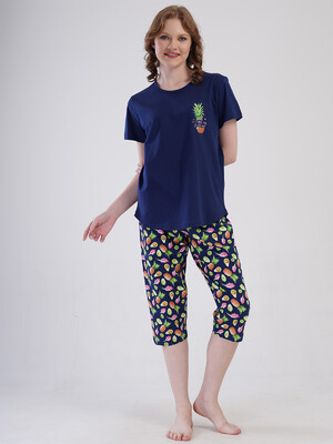 Хлопковый комплект женский из футболки и капри VIENETTA 4092090231