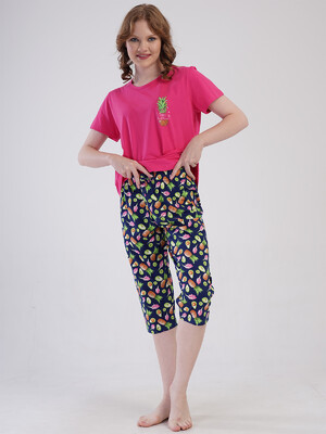 Купить Хлопковый комплект женский из футболки и капри VIENETTA 4092090231 в Украина в Lingerie.ua - Одяг для дому та відпочинку, Фото 4