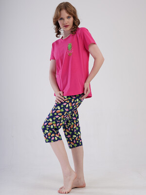 Купить Хлопковый комплект женский из футболки и капри VIENETTA 4092090231 в Украина в Lingerie.ua - Одяг для дому та відпочинку, Фото 3