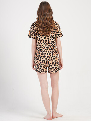 Купить Хлопковая пижама с шортами с леопардовым принтом VIENETTA 4091034962 в Украина в Lingerie.ua - Одяг для дому та відпочинку, Фото 2