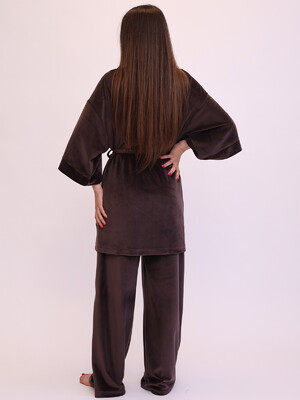 Купить Велюровий костюм із халата кімоно та штанів LINGERIE 170754 в Украина в Lingerie.ua - Одяг для дому та відпочинку, Фото 2