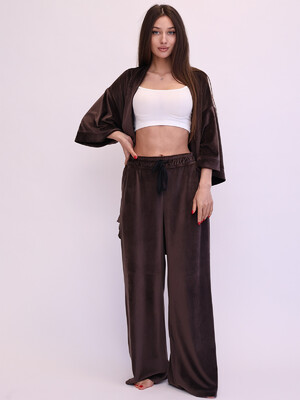 Купить Велюровий костюм із халата кімоно та штанів LINGERIE 170754 в Украина в Lingerie.ua - Одяг для дому та відпочинку, Фото 11