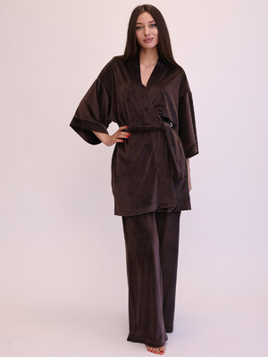 Купить Велюровий костюм із халата кімоно та штанів LINGERIE 170754 в Украина в Lingerie.ua - Одяг для дому та відпочинку, Фото 10