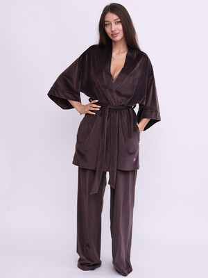 Купить Велюровий костюм із халата кімоно та штанів LINGERIE 170754 в Украина в Lingerie.ua - Одяг для дому та відпочинку, Фото 7