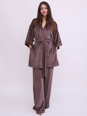 Купить Велюровий костюм із халата кімоно та штанів LINGERIE 170754 в Украина в Lingerie.ua - Одяг для дому та відпочинку, Фото 6