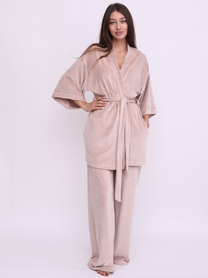 Купить Велюровий костюм із халата кімоно та штанів LINGERIE 170754 в Украина в Lingerie.ua - Одяг для дому та відпочинку, Фото 5