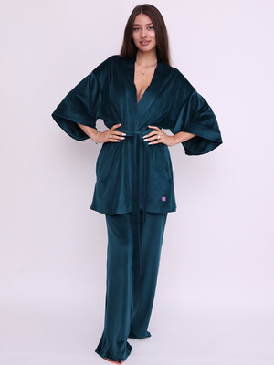 Купить Велюровий костюм із халата кімоно та штанів LINGERIE 170754 в Украина в Lingerie.ua - Одяг для дому та відпочинку, Фото 4