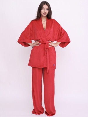 Купить Велюровий костюм із халата кімоно та штанів LINGERIE 170754 в Украина в Lingerie.ua - Одяг для дому та відпочинку, Фото 14
