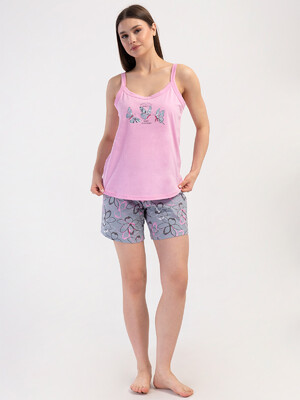 Хлопковый комплект женский из майки и шорт VIENETTA 4082425598