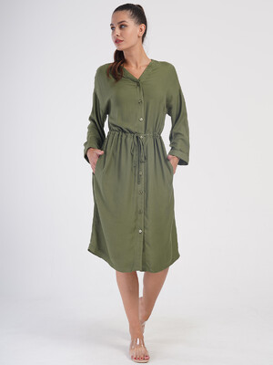 Купить Платье из вискозы на пуговицах с длинным рукавом VIENETTA PLUS 4051000000 в Украина