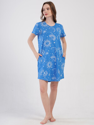 Хлопковая домашняя туника с коротким рукавом VIENETTA 4080971252