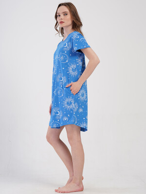 Купить Хлопковая домашняя туника с коротким рукавом VIENETTA 4080971252 в Украина в Lingerie.ua - Одяг для дому та відпочинку, Фото 3