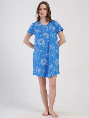 Купить Хлопковая домашняя туника с коротким рукавом VIENETTA 4080971252 в Украина в Lingerie.ua - Одяг для дому та відпочинку, Фото 4