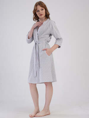 Купить Бавовняний халат на запах з кишенями VIENETTA 4080272838 в Украина в Lingerie.ua - Одяг для дому та відпочинку, Фото 2