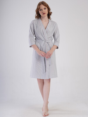 Купить Бавовняний халат на запах з кишенями VIENETTA 4080272838 в Украина в Lingerie.ua - Одяг для дому та відпочинку, Фото 3